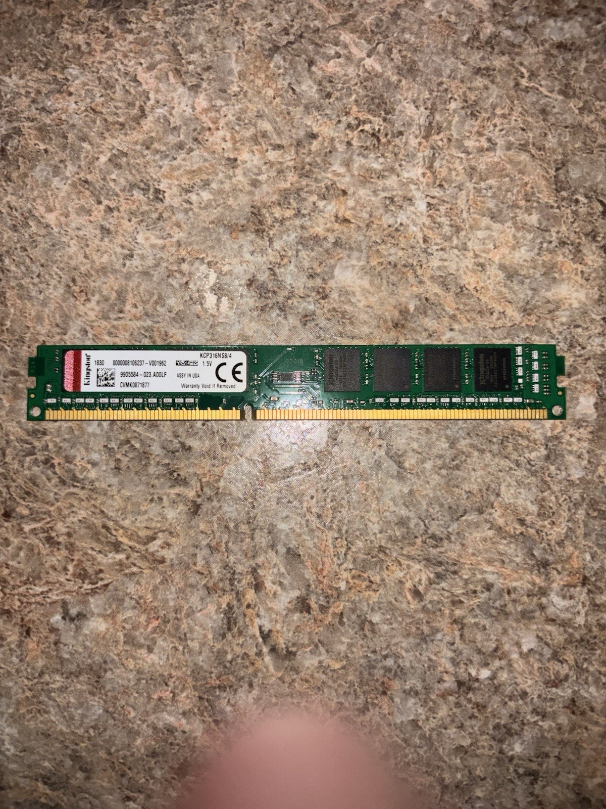 Kingston KCP316NS8/4 4Gb PC3-12800 1600Mhz DDR3 Desktop Memory RAM (5128)