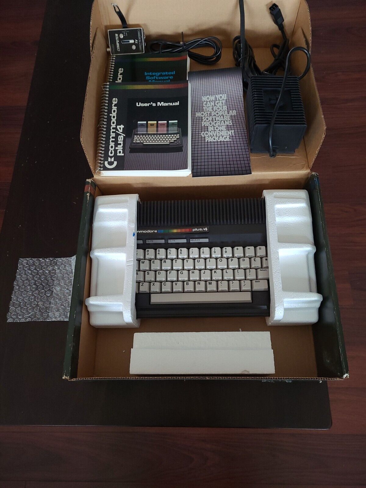 Commodore Plus 4 Computer Original Box w/manuals, power supply, RF cord CIB 