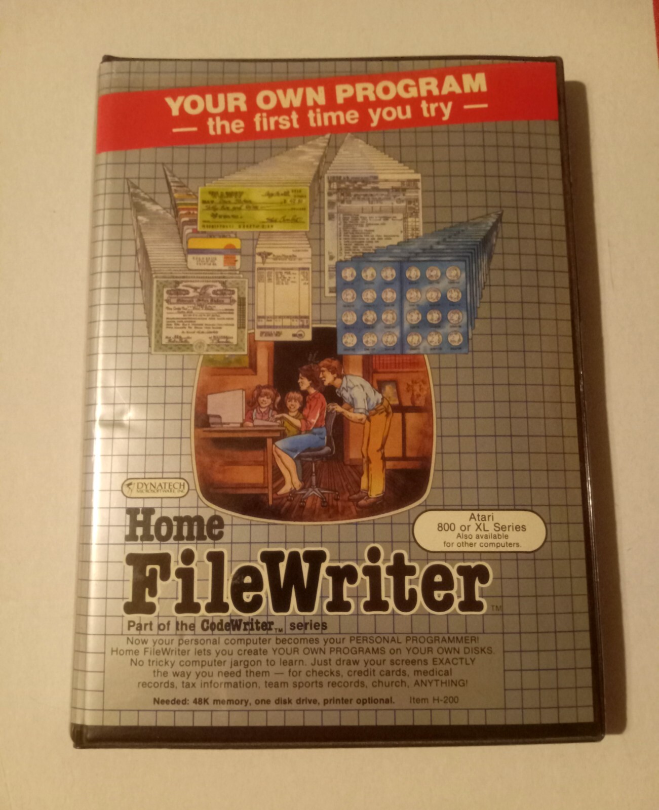 FileWriter & Reportwriter Code Writer Programs with instructions Atari 800 1982