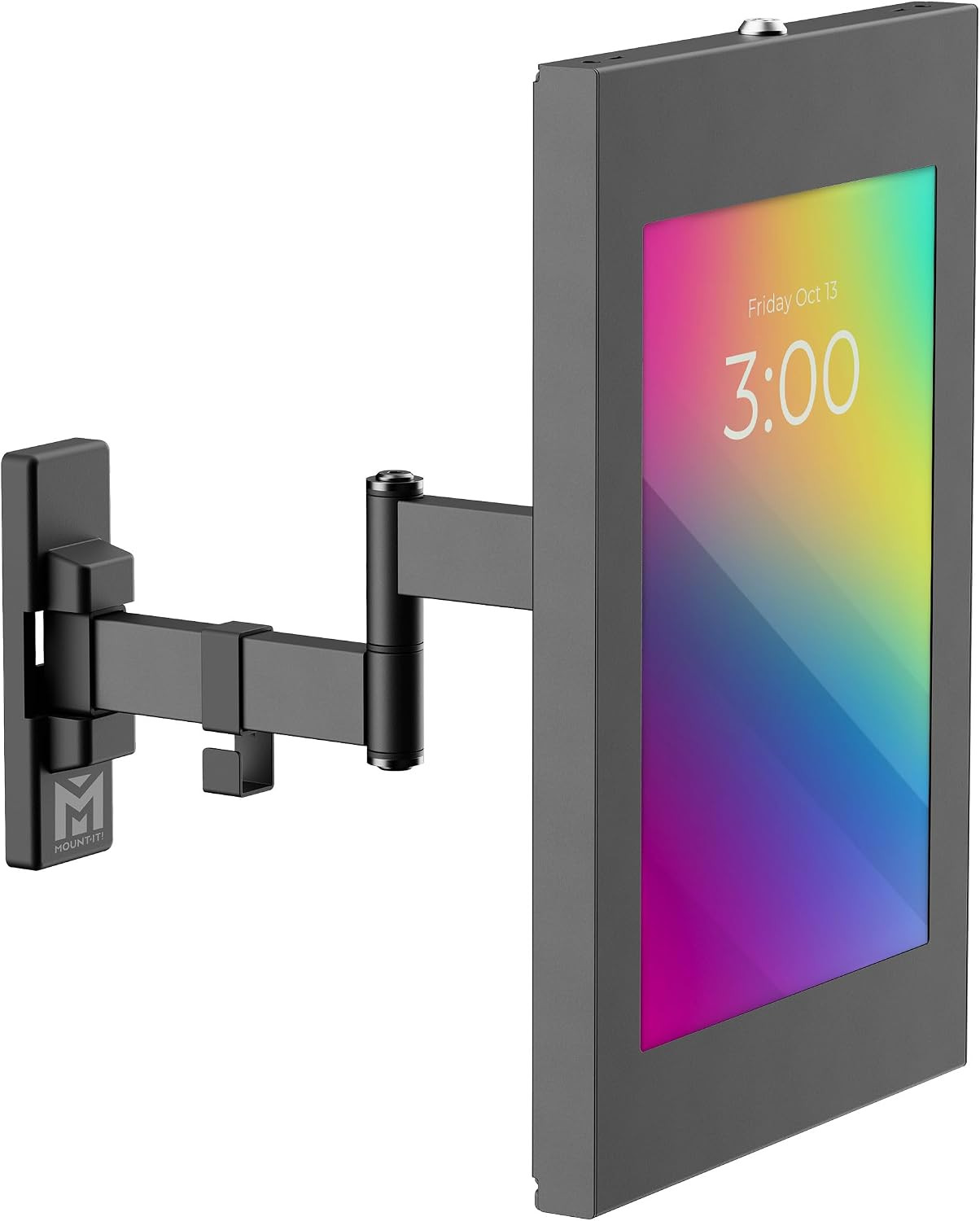 Anti-Theft Ipad Kiosk Wall Mount, Lockable Full-Motion Arm, Steel
