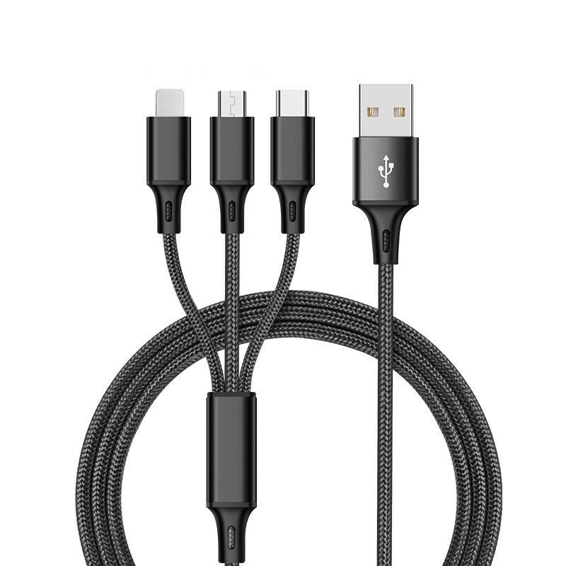 Wholesale Lot 3in1 USB Charger Cable 3A Fast Charging For iPhone Samsung Android