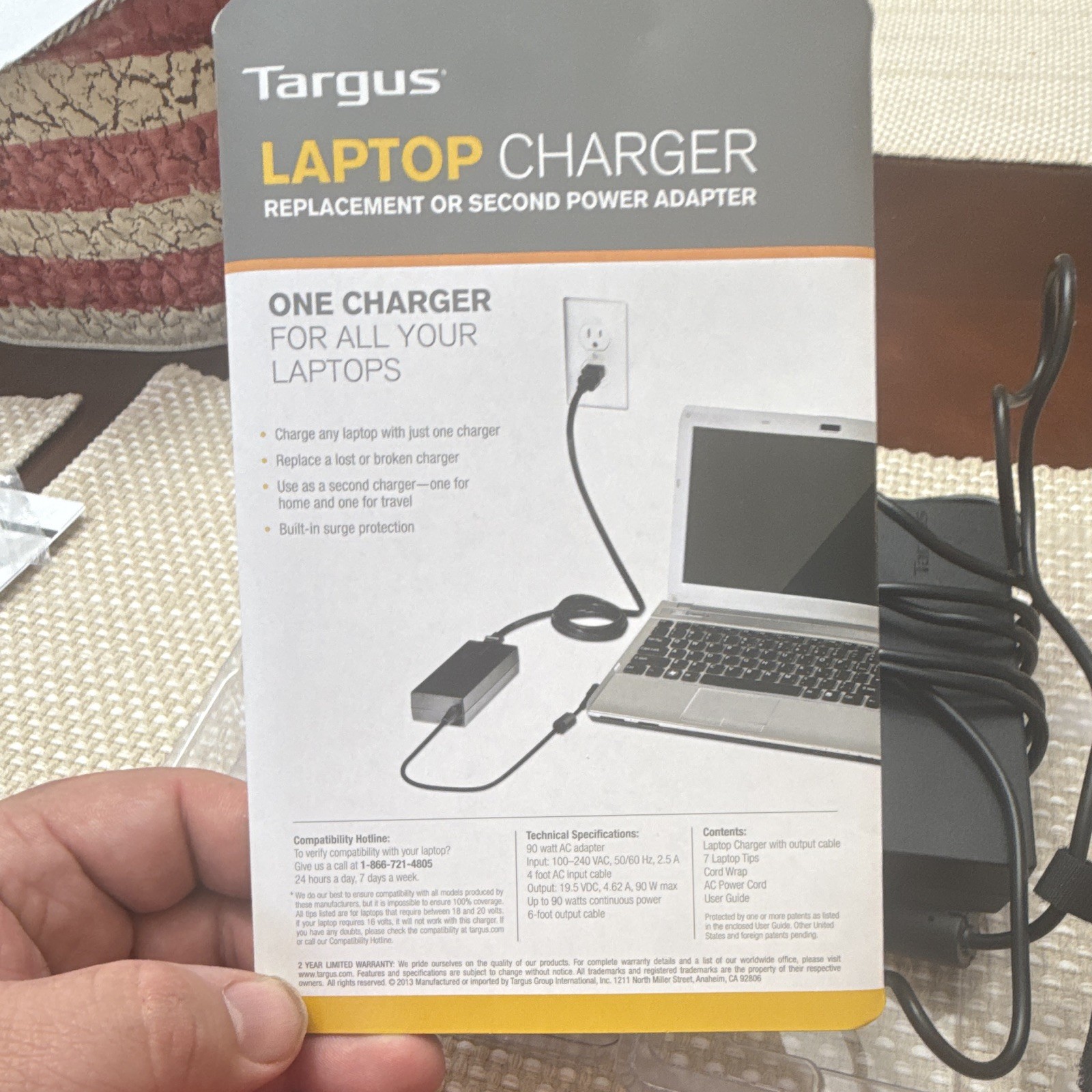 Targus APA31US 90W Laptop Charger AC Adapter 19.5V 4.62A Black Universal