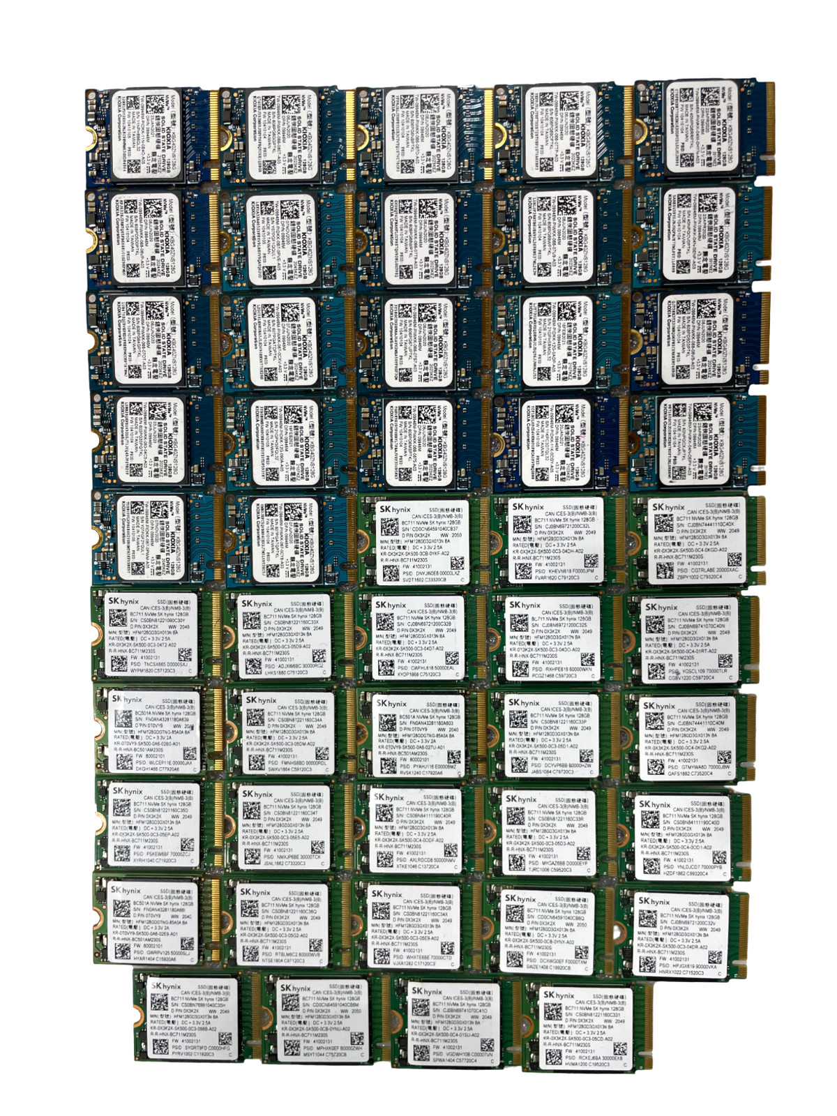 *Lot of 49* 128GB SSD 2230 30mm SK Hynix / KIOXIA M.2 NVMe  #26