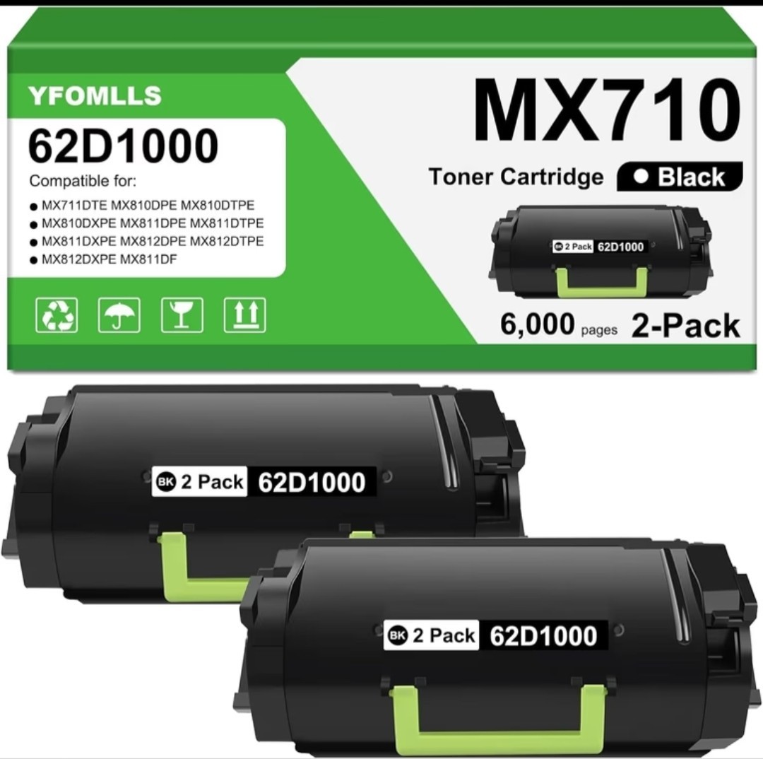 #266 • Lexmark 62D1000 Toner Cartridge for 62D1H00/621H (2 Pack