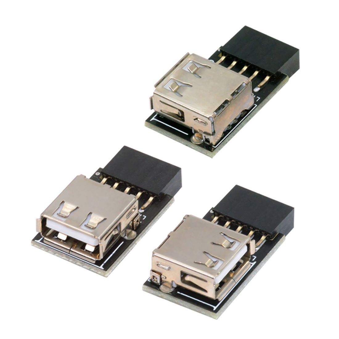 3pcs/set 9Pin 10Pin Front Panel Header Female to Single USB 2.0 Female Adapter