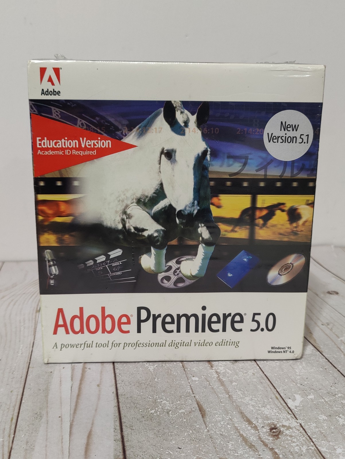 New Adobe Premiere 5.0 / 5.1 Big Box Full Version  Windows 95 NT 4.0 Sealed