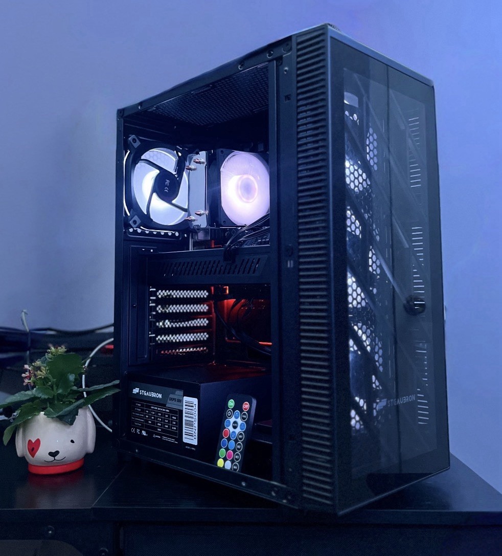STGAubron Gaming PC Ryzen 5 5500 RX 580 16GB 512GB SSD RGB Win11