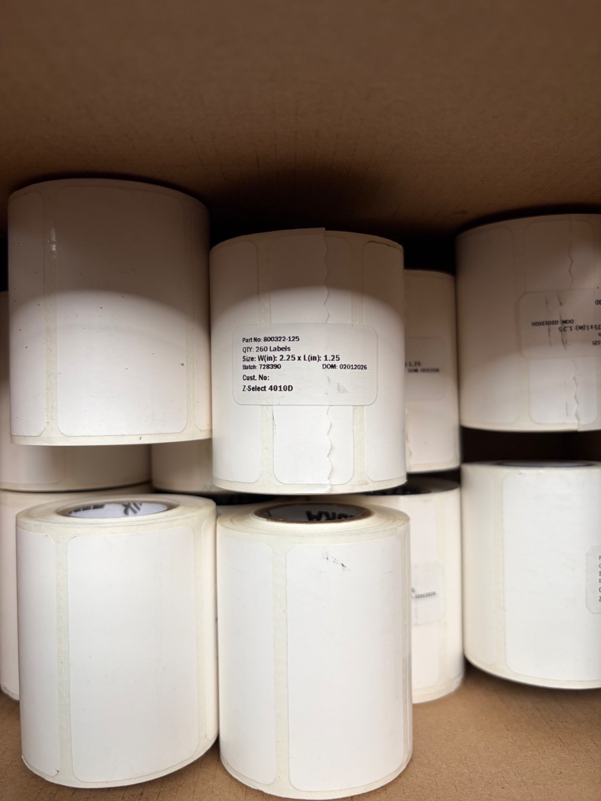Genuine zebra labels part no. 800322-125 - 2.25" x 1.25" Case of 12