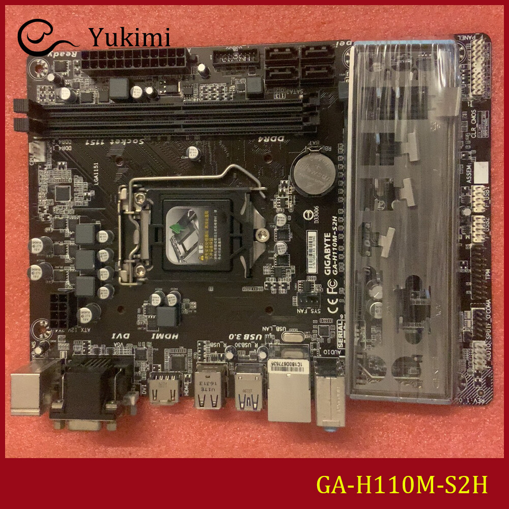 FOR GIGABYTE GA-H110M-S2H LGA 1151 DDR4*2 32GB VGA Micro ATX Motherboard Test OK