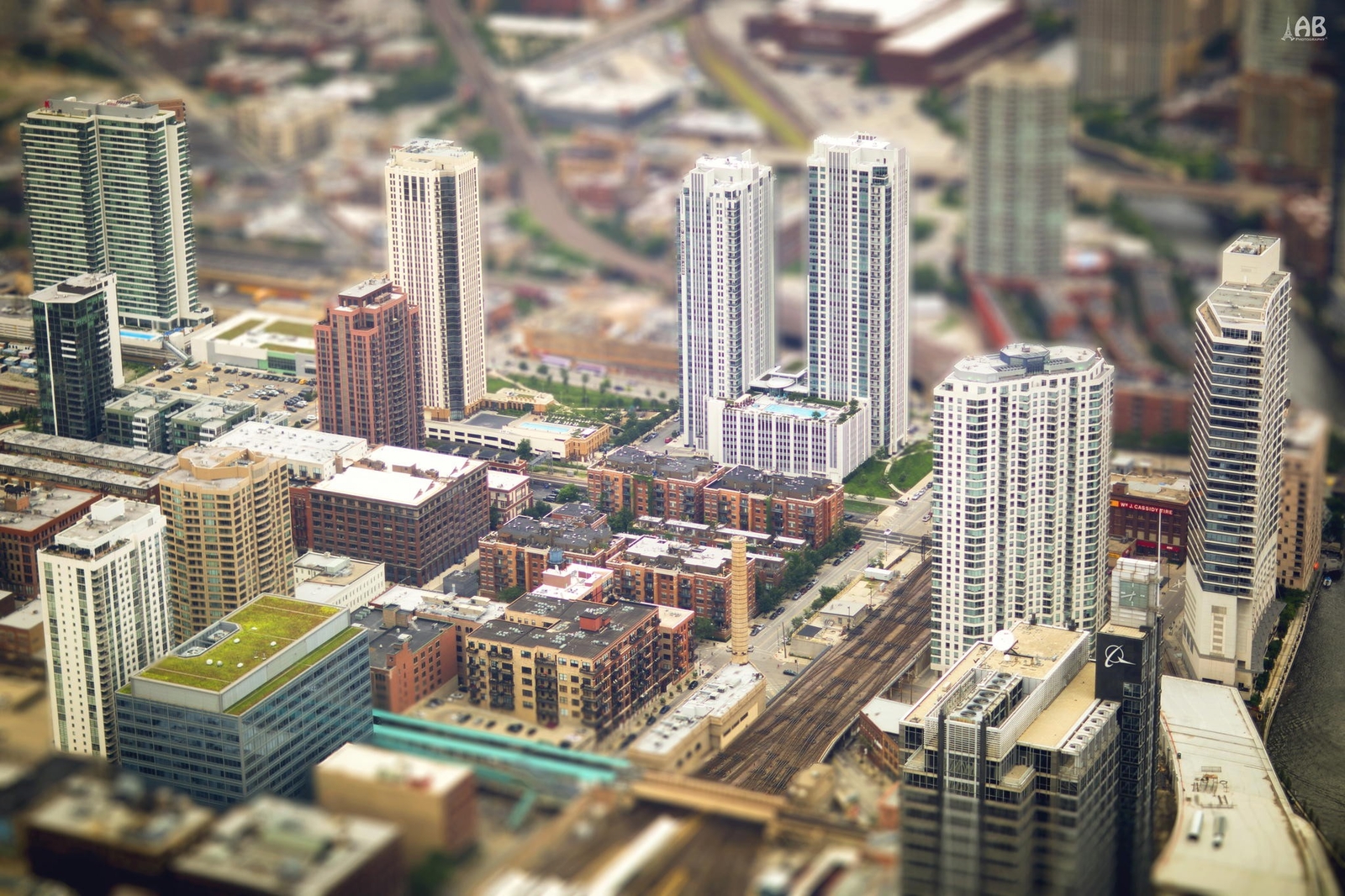 Landscape architecture building house tilt shift city Custom Gaming Mat Desk