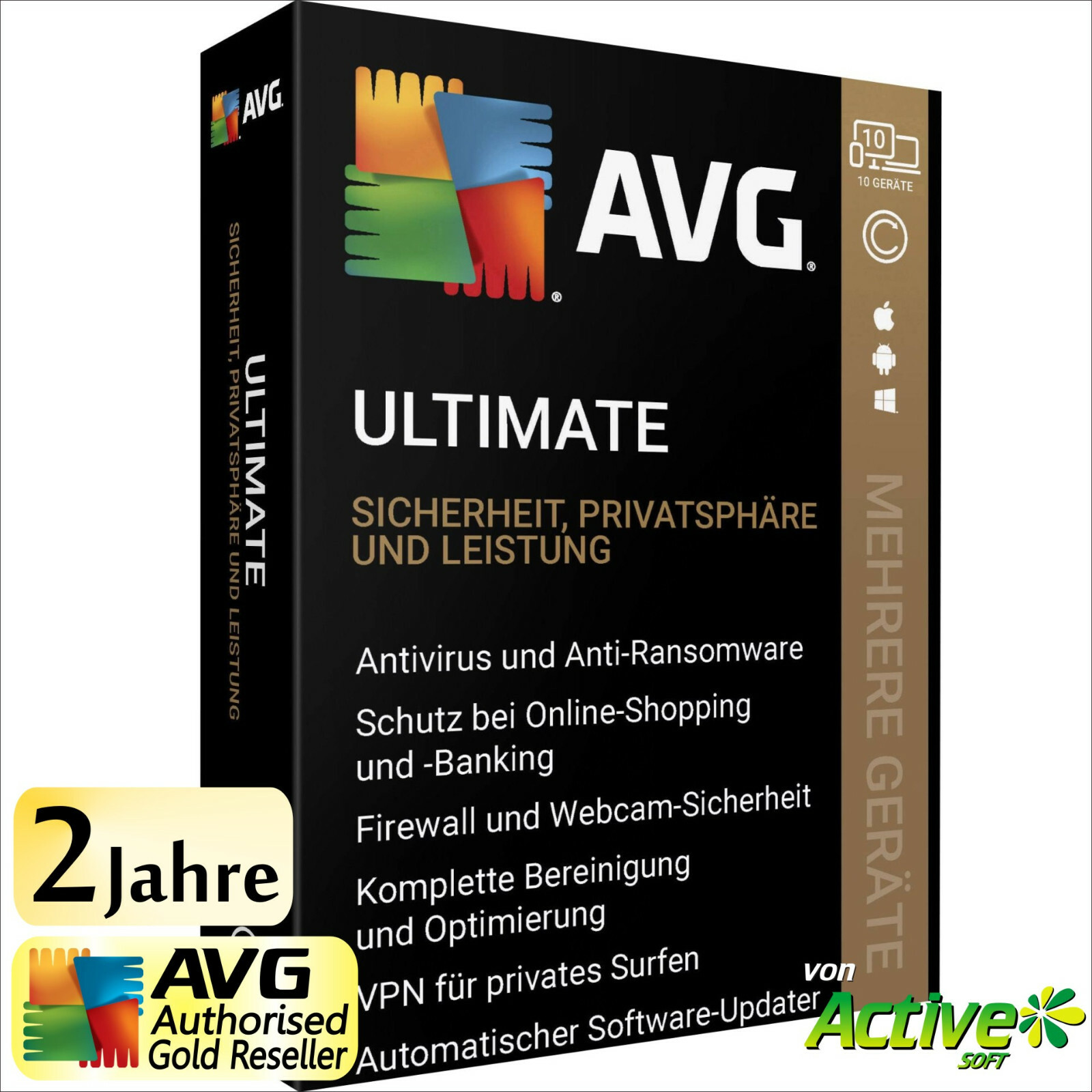 AVG ULTIMATE 2026 10 PC 2 Year | TuneUp, Internet Security, VPN, Antitrack | UE
