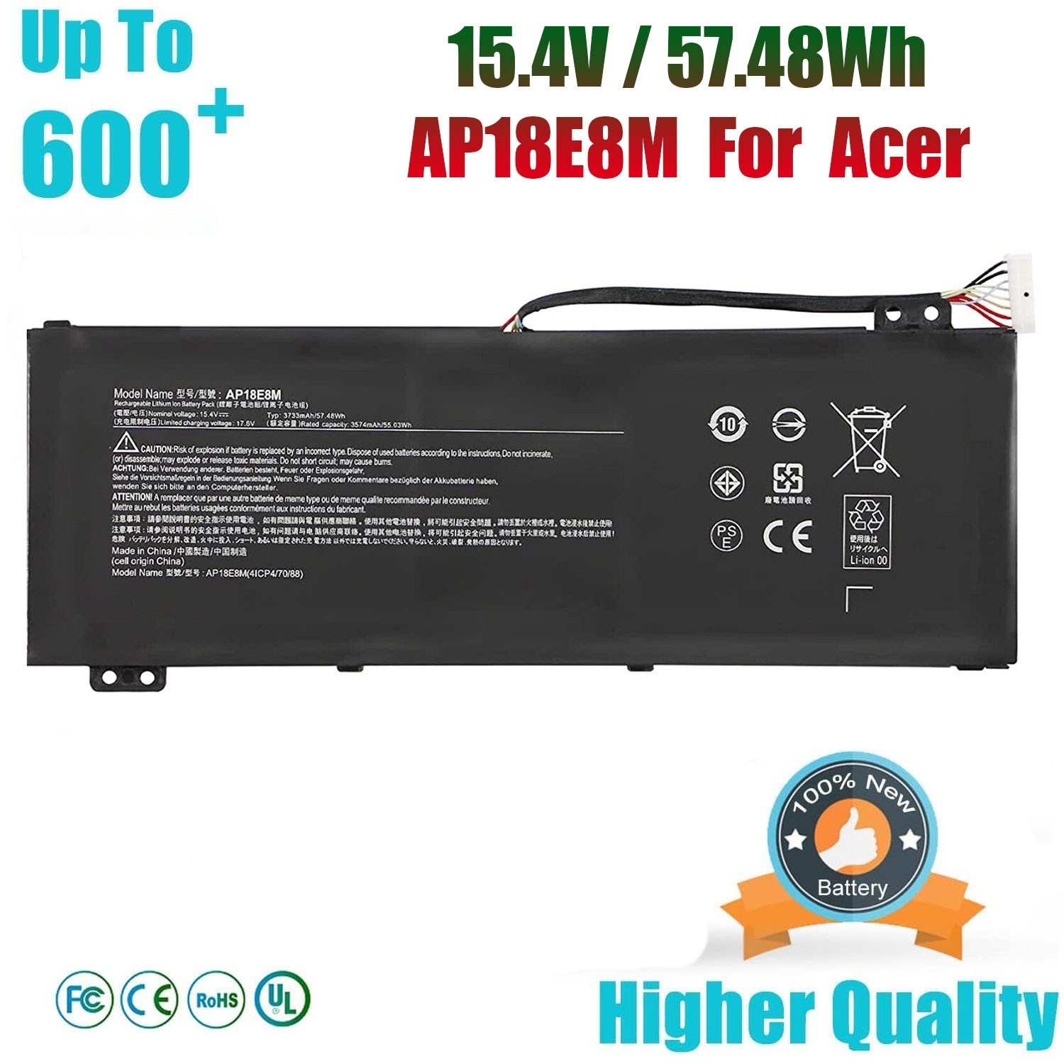 AP18E7M AP18E8M Battery 58.75Wh for Acer Nitro 5 AN515-52 AN515-54 AN515-55 US