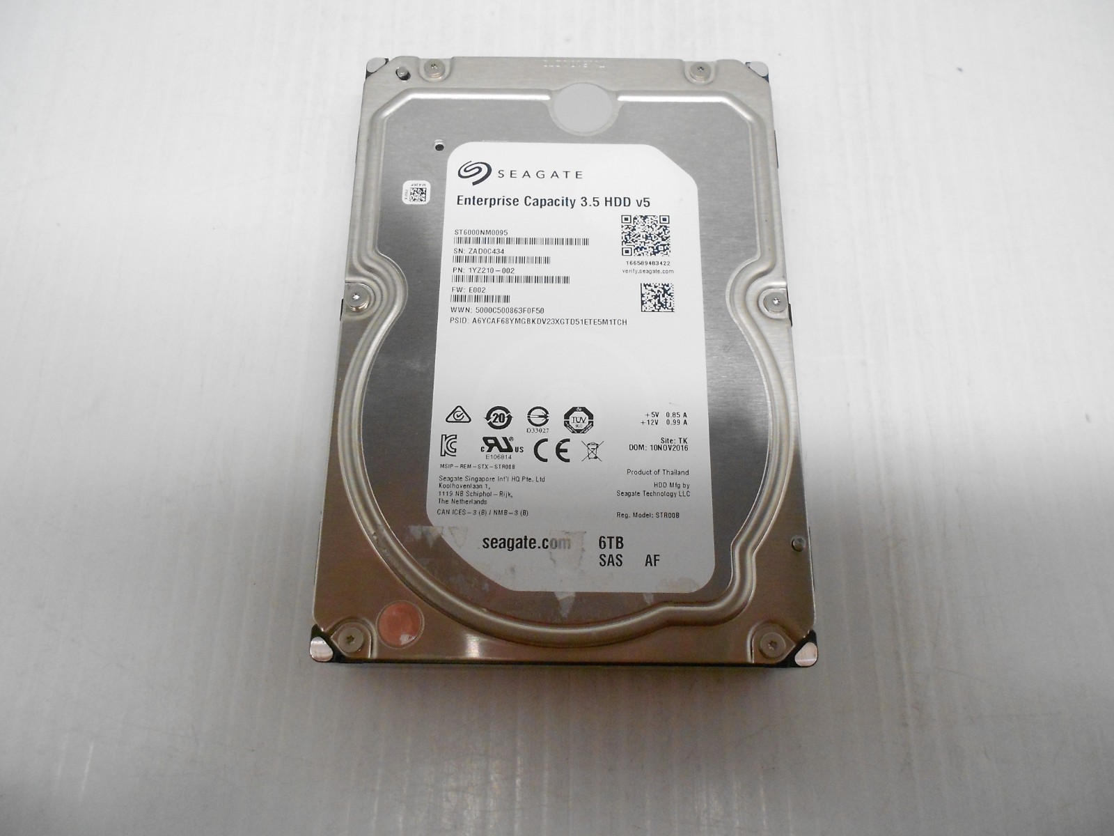 Seagate 6TB 7.2K 3.5" SAS 12Gbps Server Hard Drive ST6000NM0095 Dell HP IBM 512