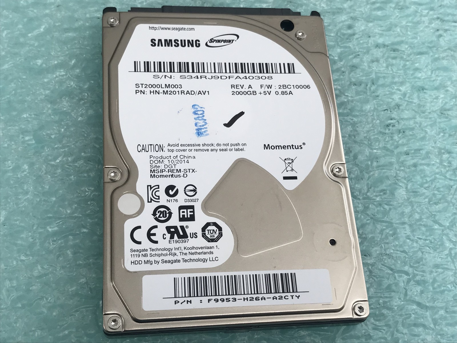 Samsung Spinpoint ST2000LM003 2TB 5400RPM Laptop 2.5" SATA Hard Drive - HD1162A