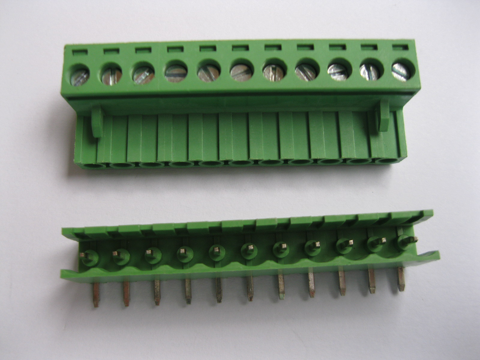 5 pcs 5.08mm Angle 11 pin Screw Terminal Block Connector Pluggable Type Green