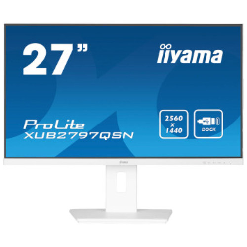 IIYAMA 27" ProLite QHD 100Hz 1ms PD65W IPS White 16:9 Monitor XUB2797QSN-W2