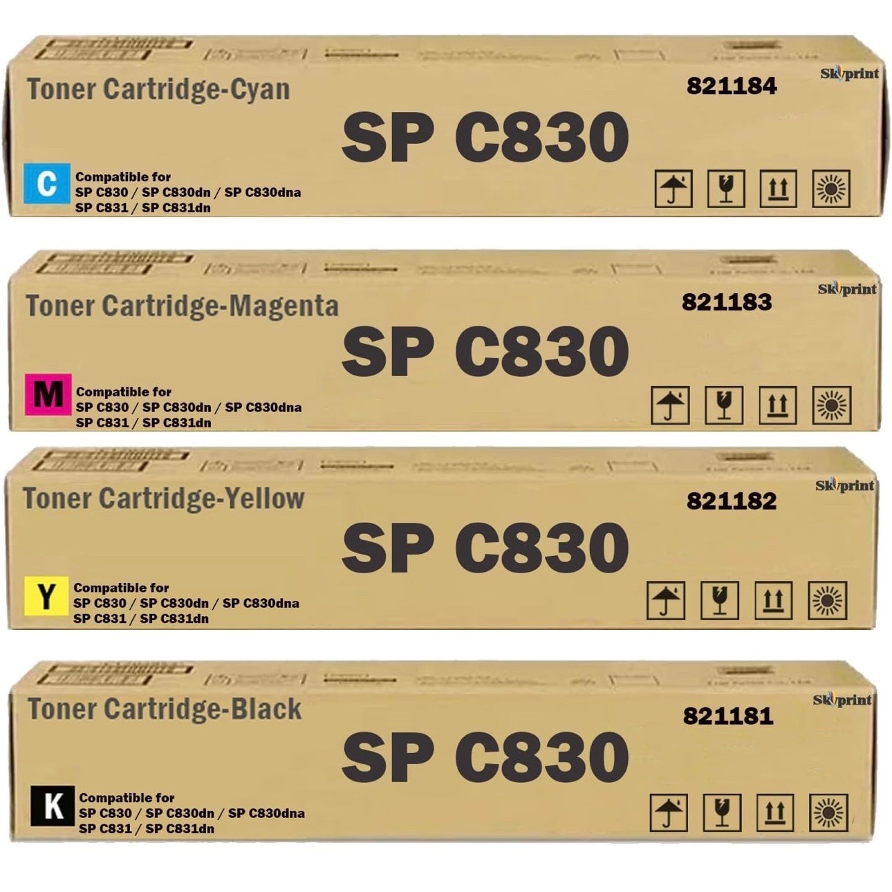 SP C830 Toner Cartridges for Ricoh SP C830 C830dn C830dna,SP C831 C831dn Printer