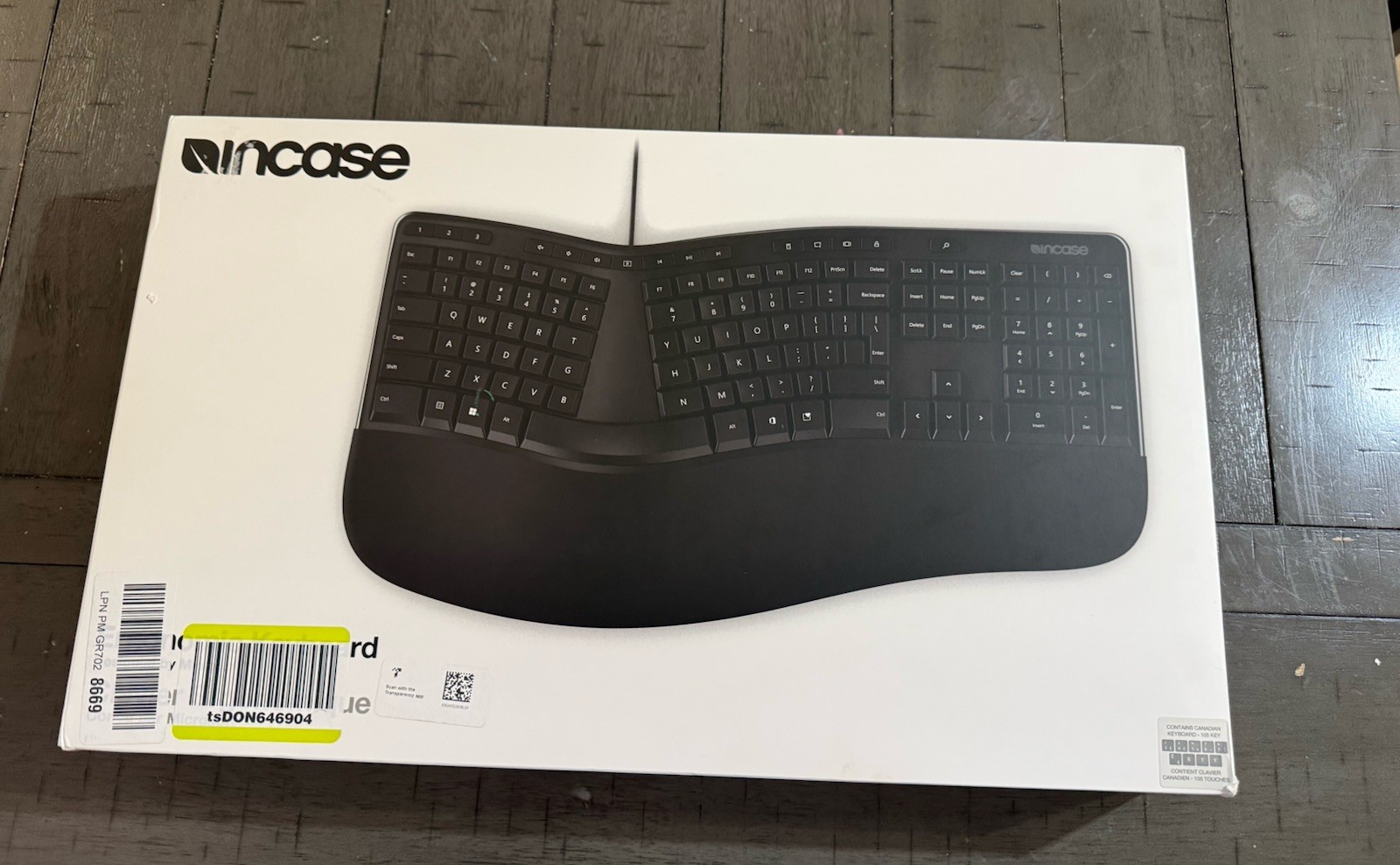 NEW InCase Wired Ergonomic Keyboard-Microsoft-Canadian Keys Clavier Ergonomique