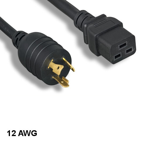 [Lot10] 10Ft Black High Voltage Power Cord NEMA L5-20P/IEC60320 C19 12AWG 20A/12
