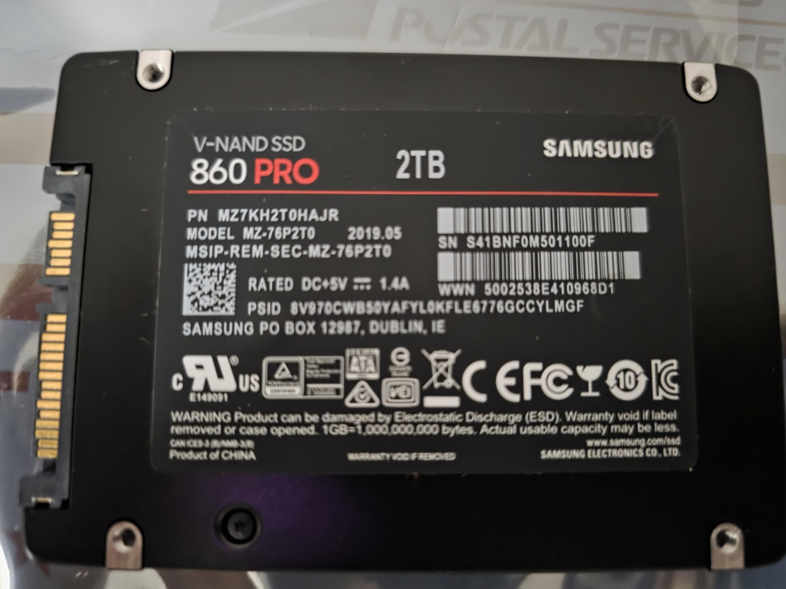 Samsung 860 PRO  2TB 2.5" SATA III V- NAND SSD MZ-76P2T0  86%-90% Health