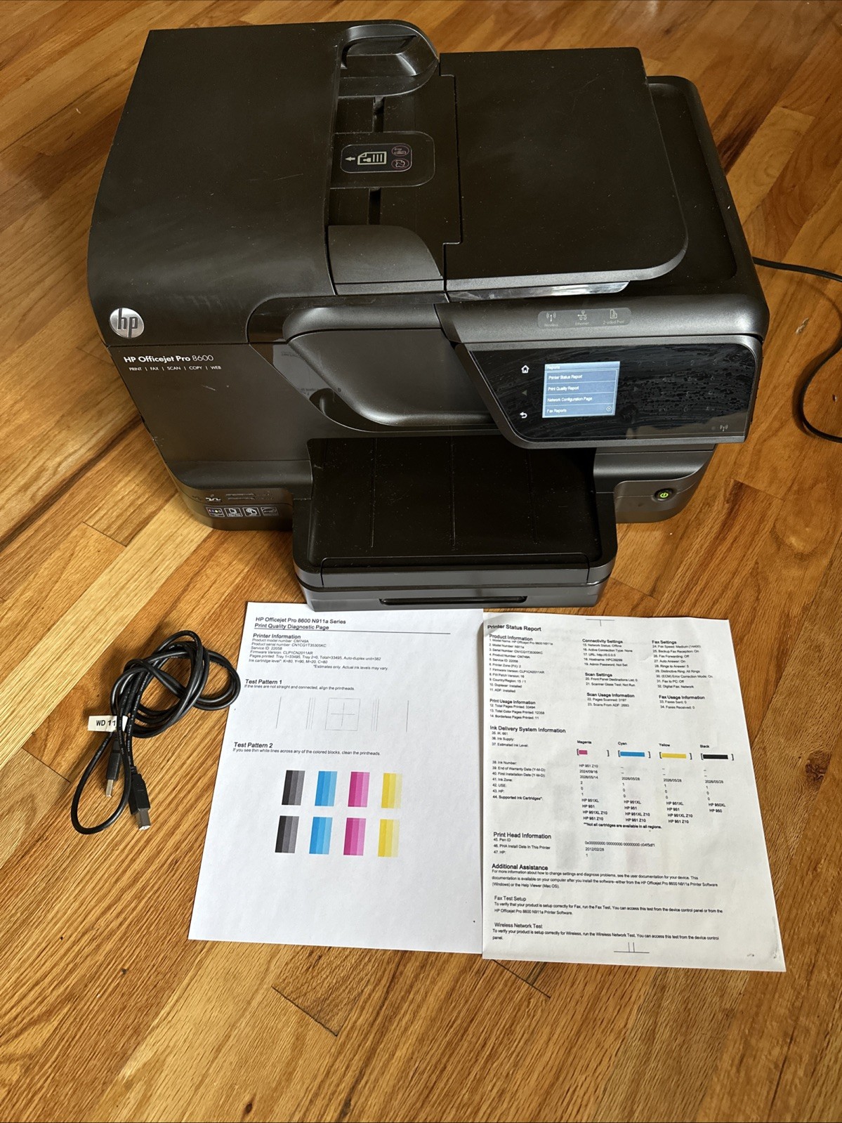 HP OFFICE JET PRO 8600 All-In-One Wireless Color Printer  Used Working .