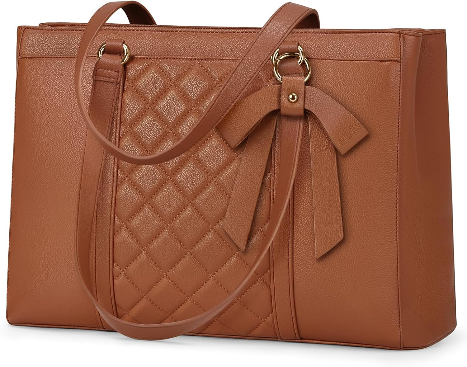 RAINSMORE Laptop Bag for Women 15.6 Inch Work Tote Bags Waterproof Leather