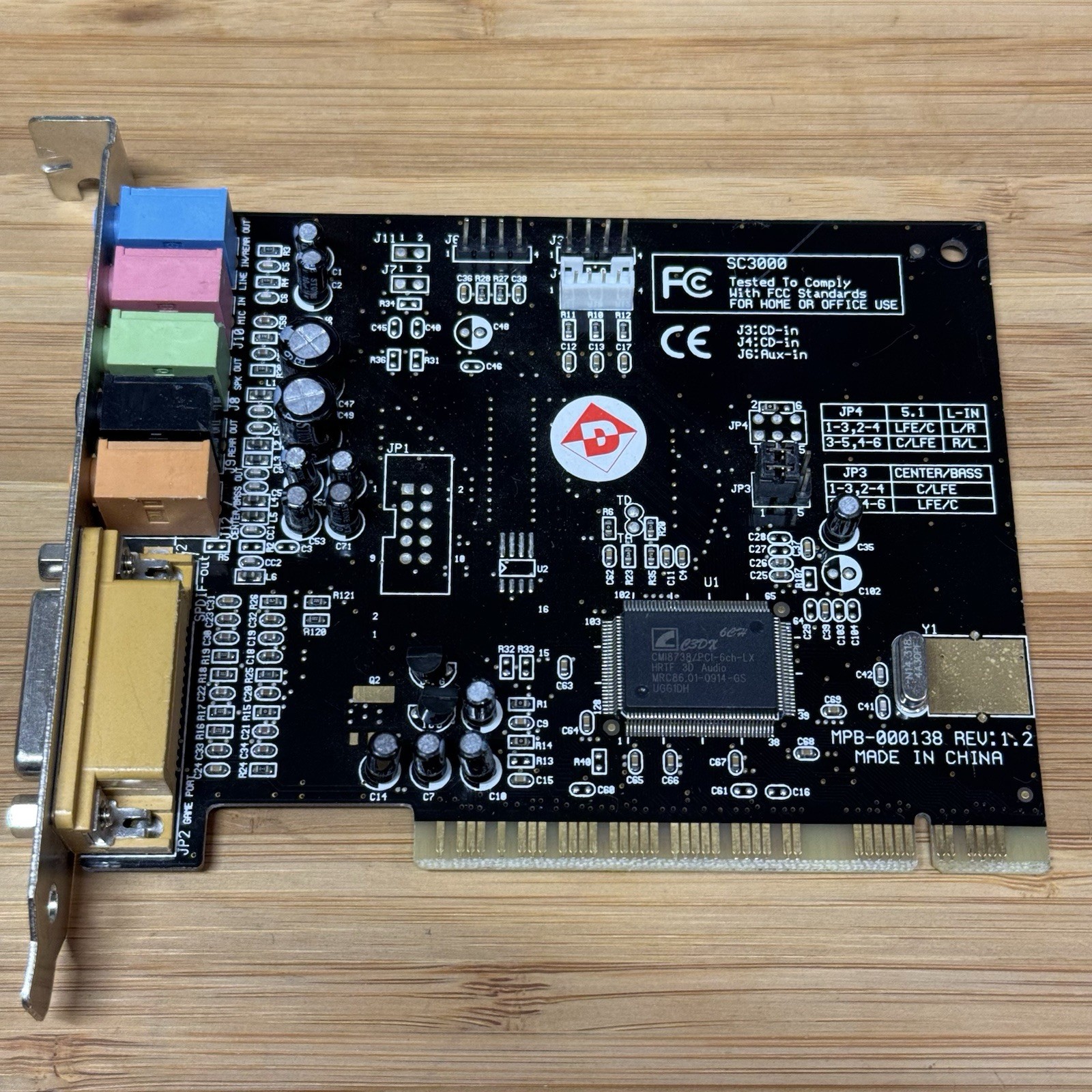 Diamond Multimedia SC3000 PCI Sound Card CMI8738 6-Channel Windows XP Tested