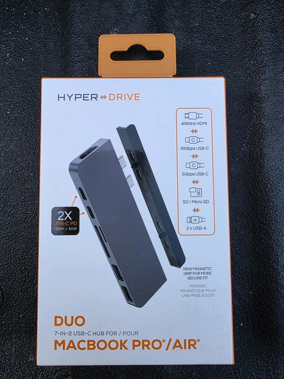 HyperDrive Duo 7-in-2 USB-C Hub for MacBook Pro/Air, HDMI 4K60Hz HDR, Space Gray