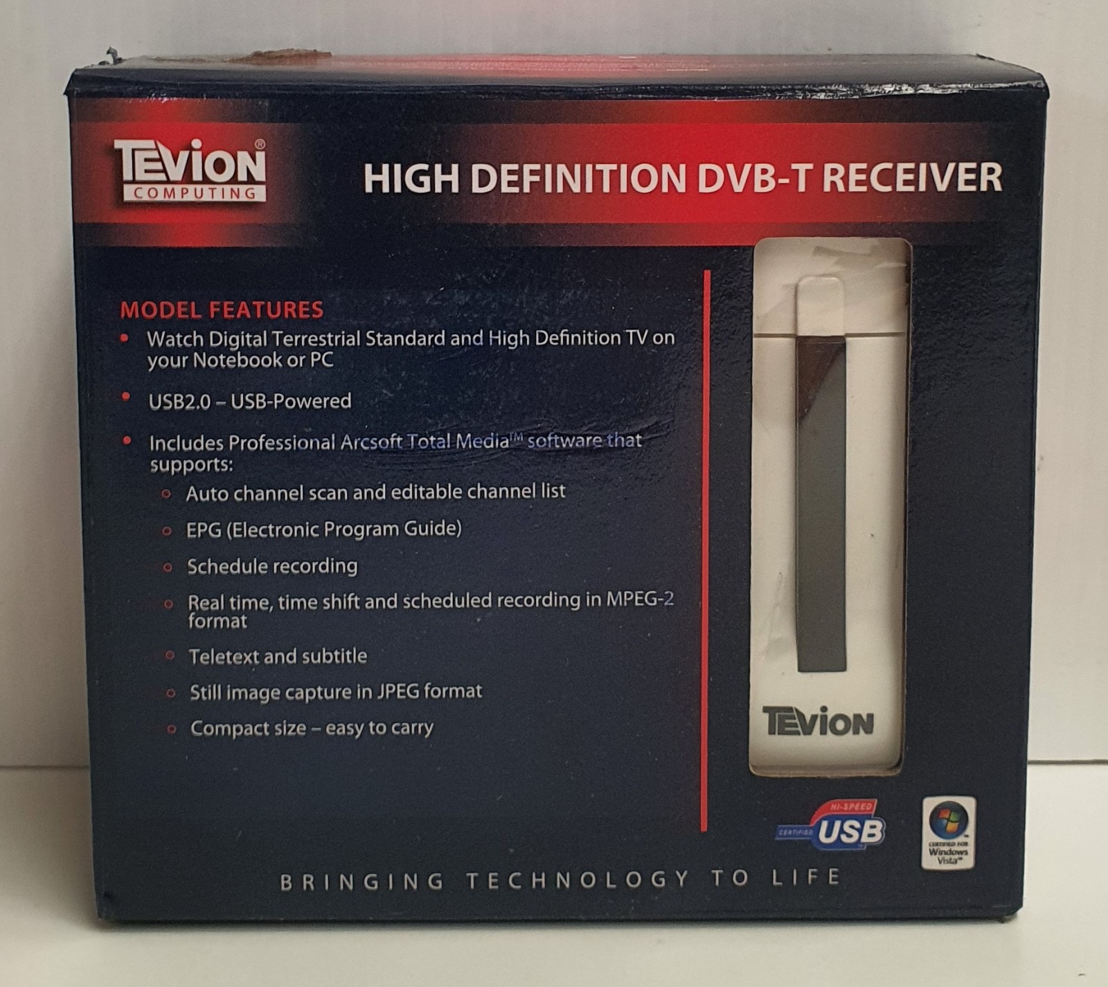 Tevion Computing High Definition DVB-T Receiver Connects via USB 2.0 MIB Vista