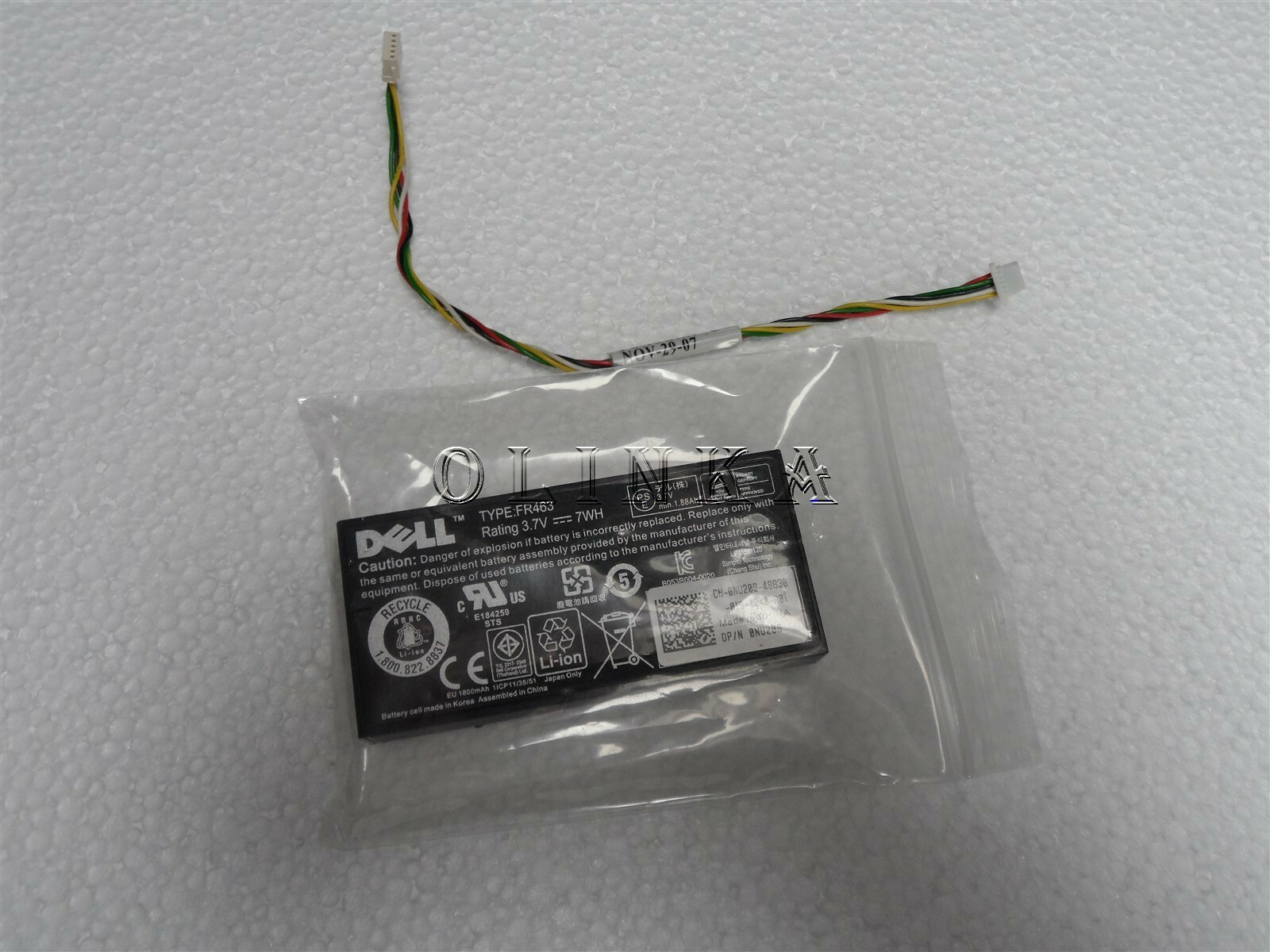 BATTERY CABLE PERC6I  H700 HARDWARE RAID DELL POWEREDGE T710 SERVER JC881 NU209