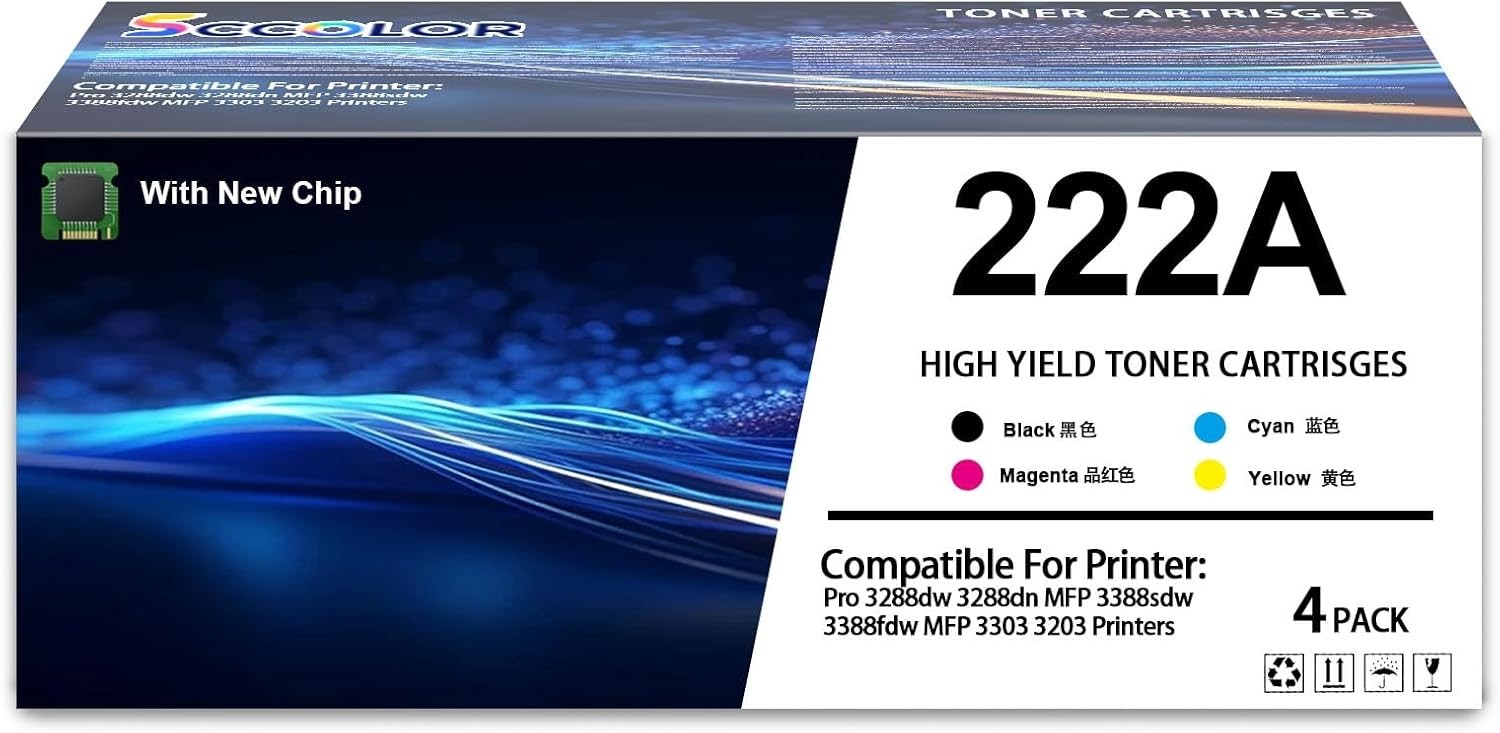 222A Toner Cartridge (with New Chip) High Capacity For Pro 3288dw MFP 3303 4514