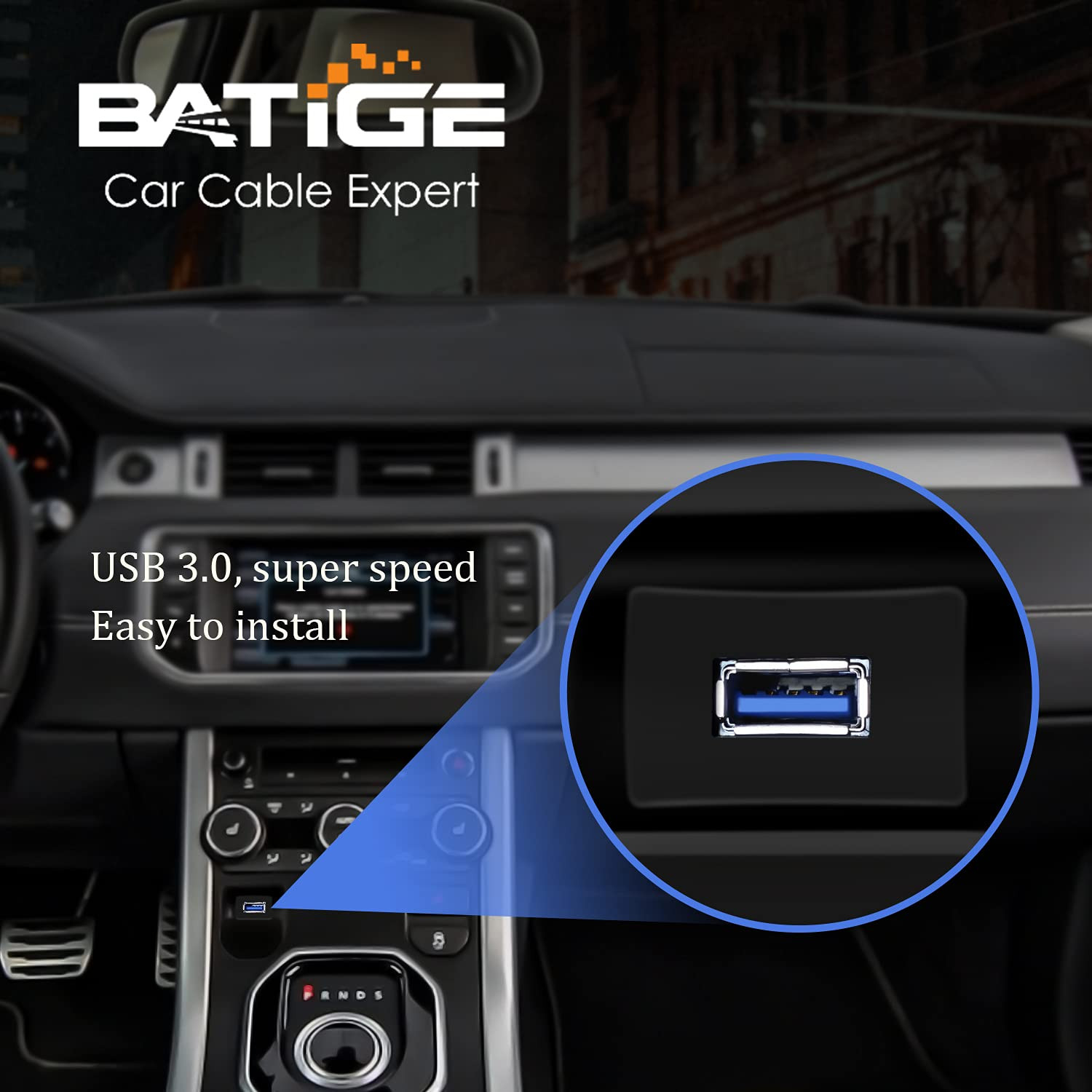 Square Single Port USB 3.0 Panel Flush Mount Extension Cable with Buckle for ...