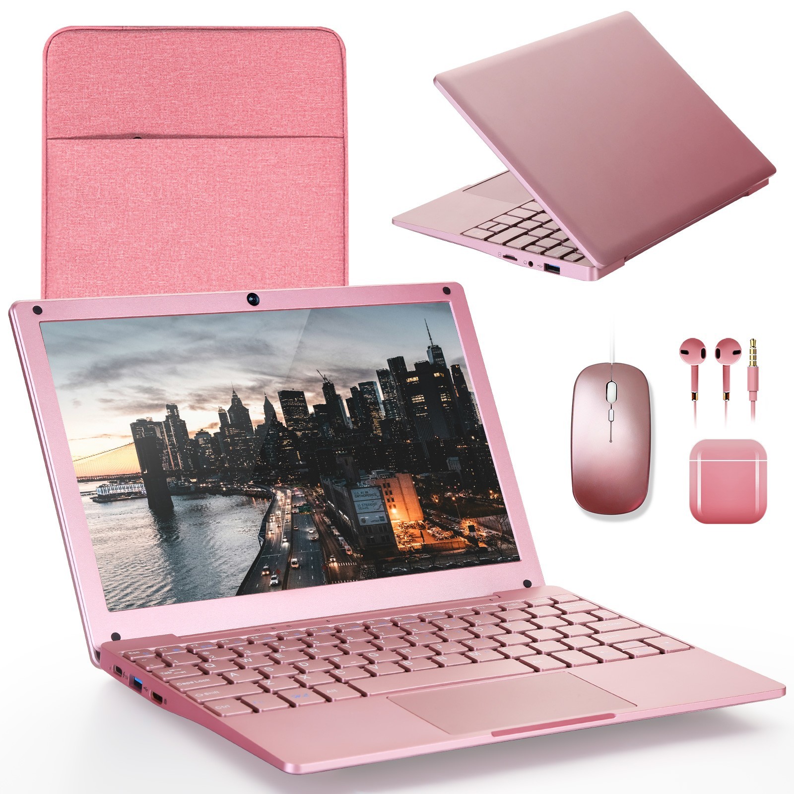 Mini 10'' Laptop Windows 11 Notebook 8GB RAM+128GB ROM Intel Celeron Quad-Core