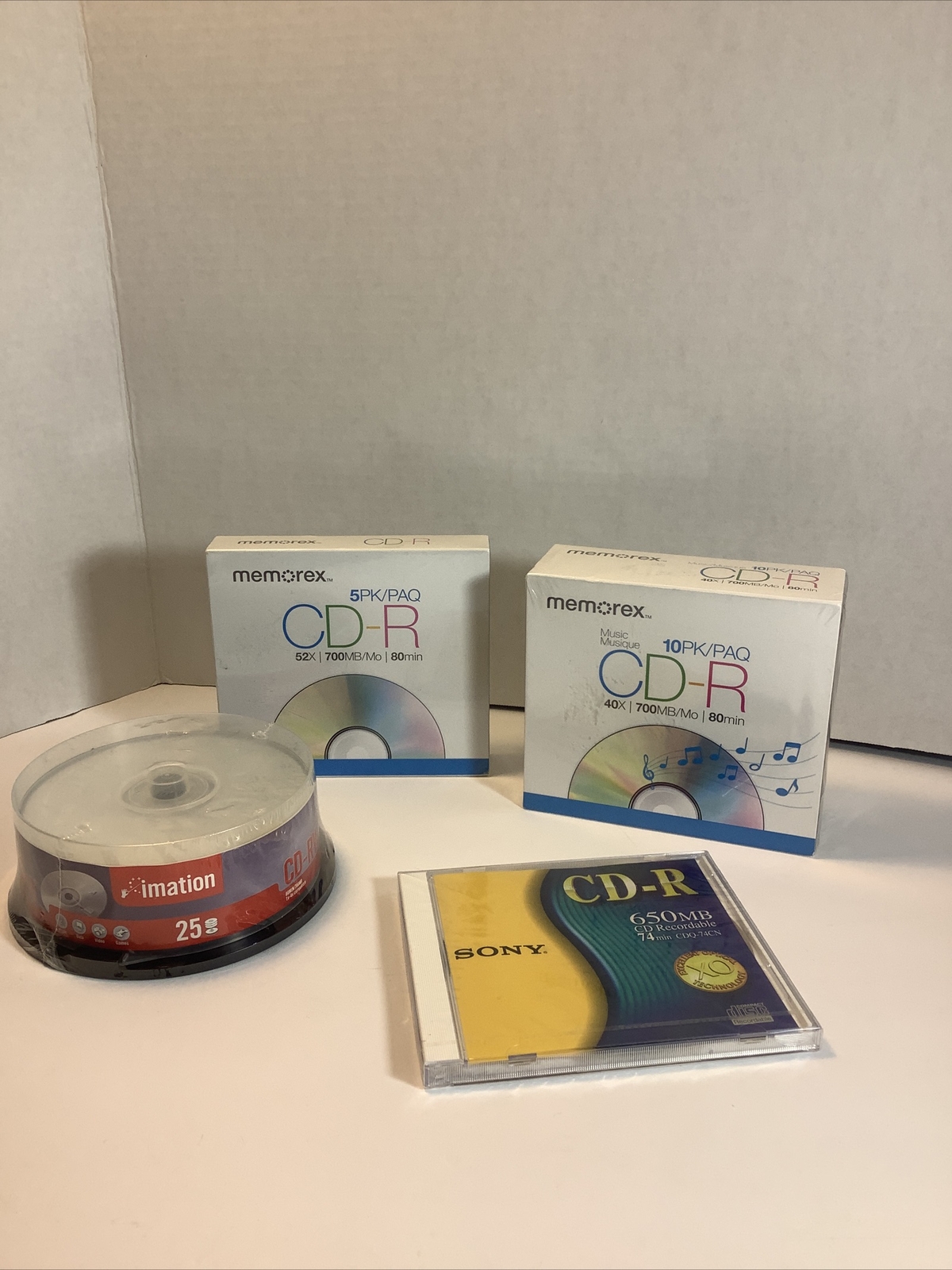 Mixed Lot Blank Media Sony/Memorex/Imation CD-R, CD-RW~ All Factory Sealed