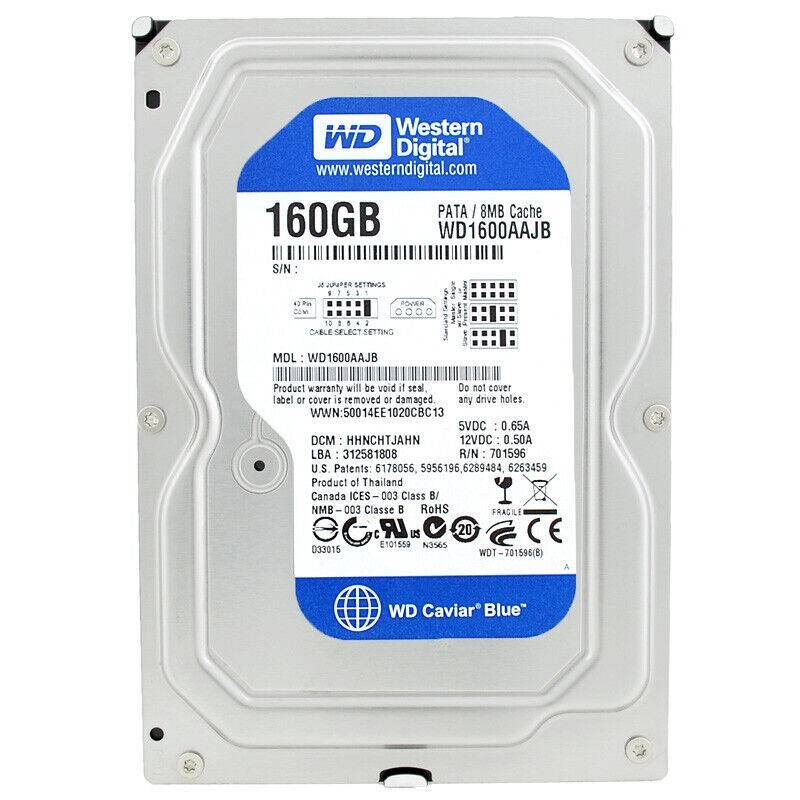 HARD DRIVE WESTERN DIGITAL WD1600AAJB 160GB 7200RPM 8MB ATA PATA IDE 3.5" inch