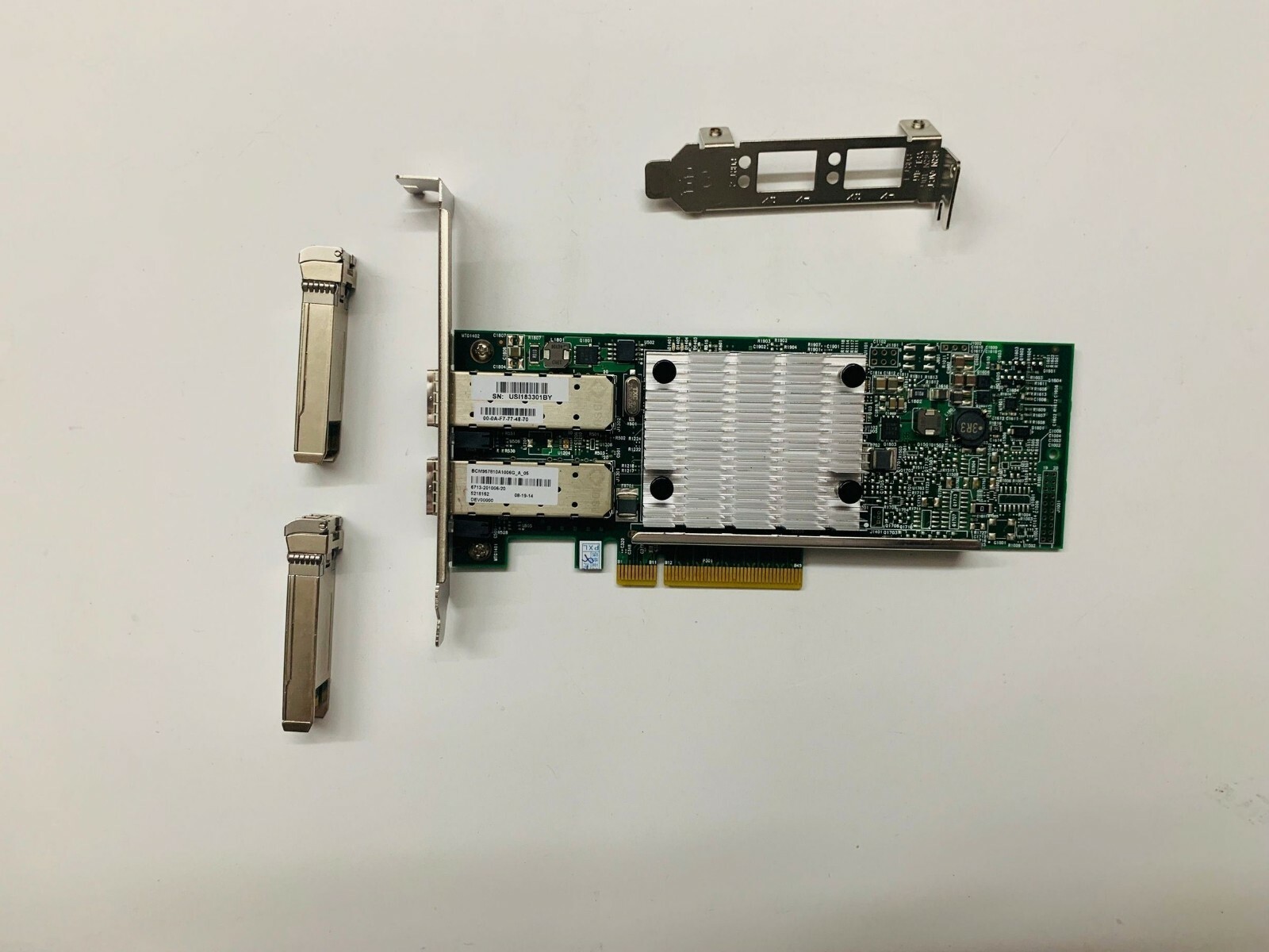 Broadcom 10GB PCIe x8 57810S SFP BCM957810A1006G Network Cards + Transceiver