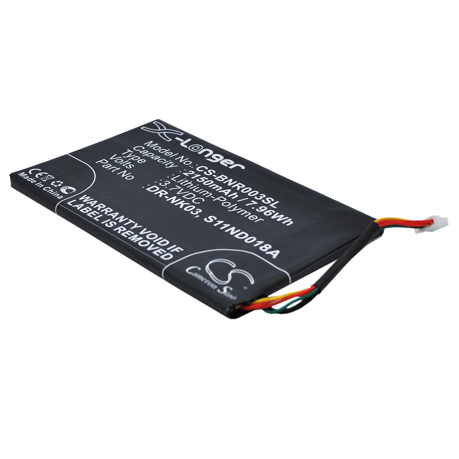 Battery for Barnes & Noble BNRV300 BNTV350 Nook Simple Touch MLP305787 S11ND018A