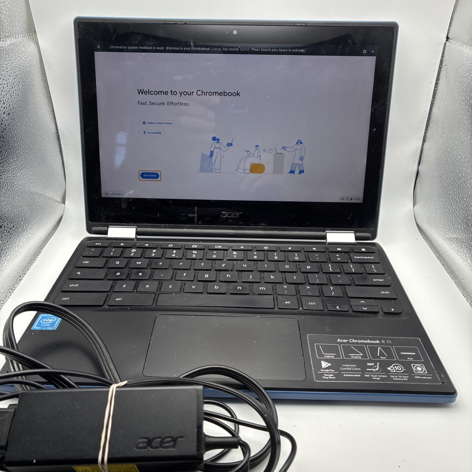 Acer Chromebook R11 Blue Touchscreen  11.6 Inch Screen Parts Repair W/charger