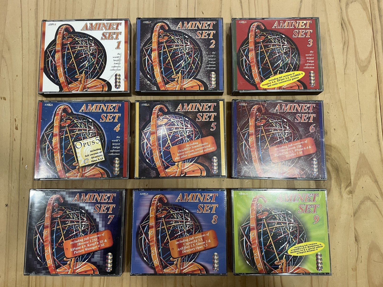 Aminet COMPLETE SET 1 - 9 Amiga (4 Disc CD-ROM) sets