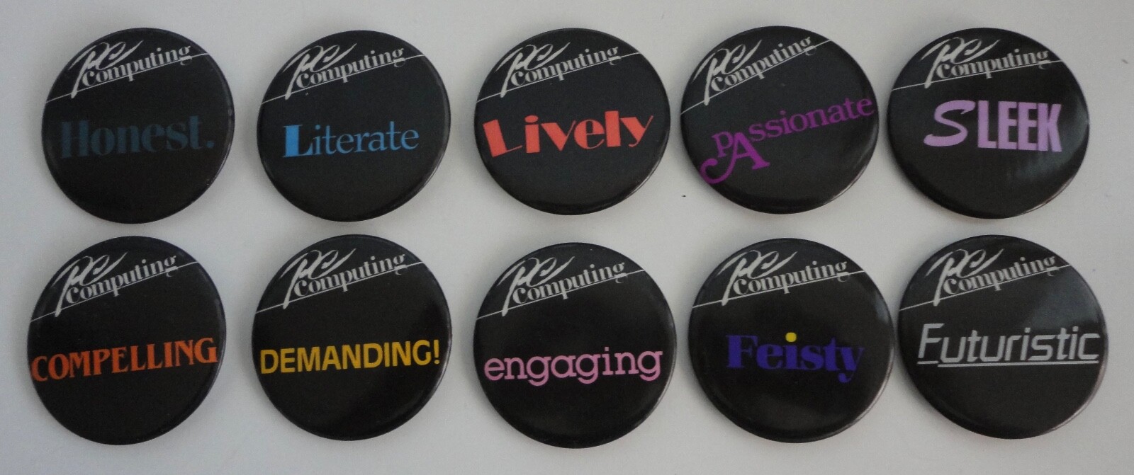 (10) PC Computing Vintage Computer Advertising Button Pins 1980s~All Different