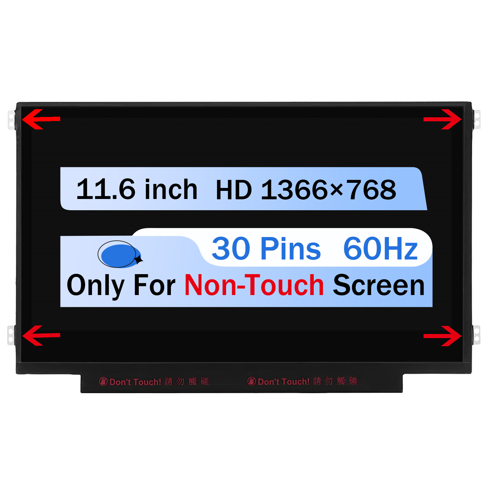 Screen Replacement 11.6" for Dell Chromebook 3100 HD 30Pin LCD Display Non-Touch