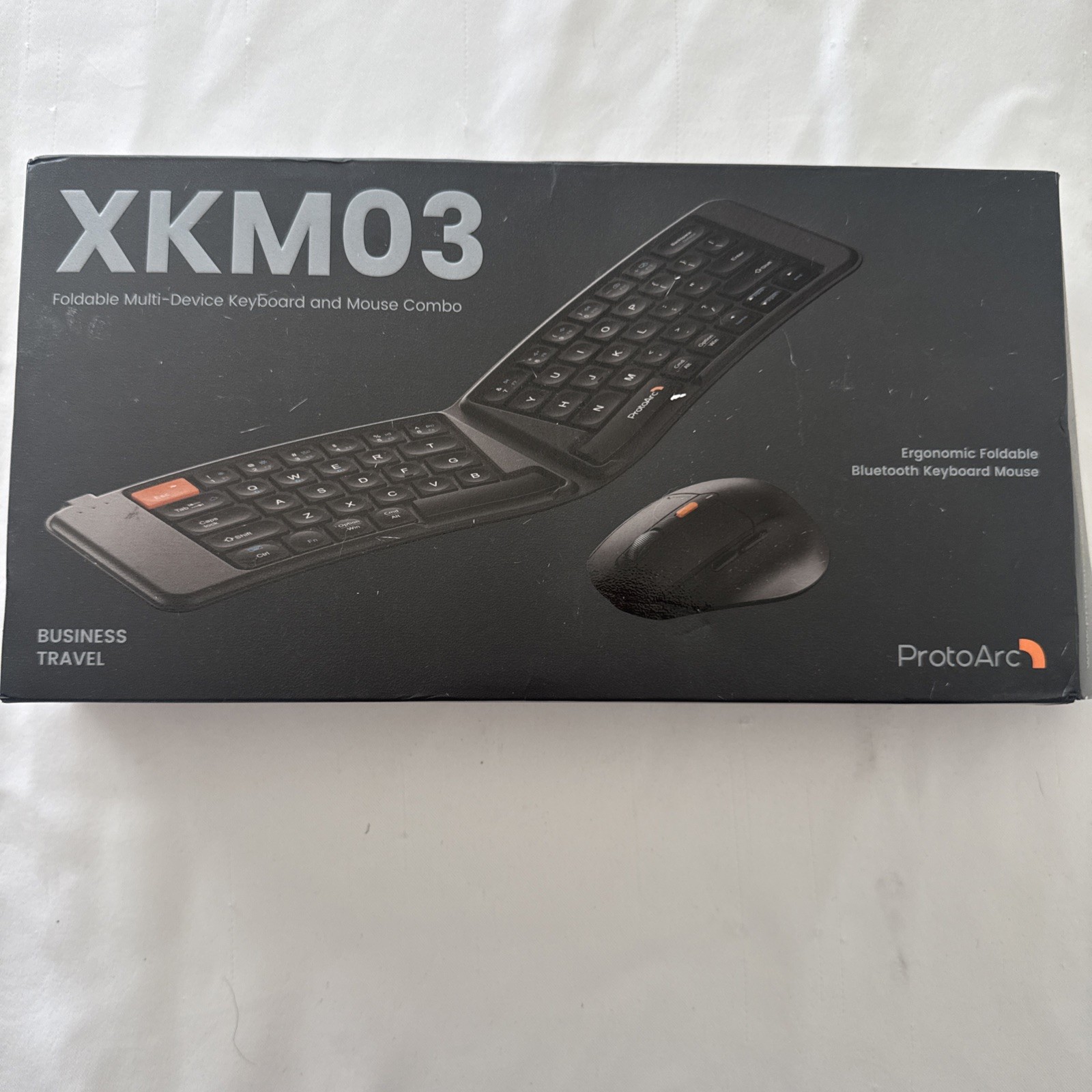 PROTOARC XKM03 FOLDABLE KEYBOARD AND MOUSE COMBO OPEN BOX