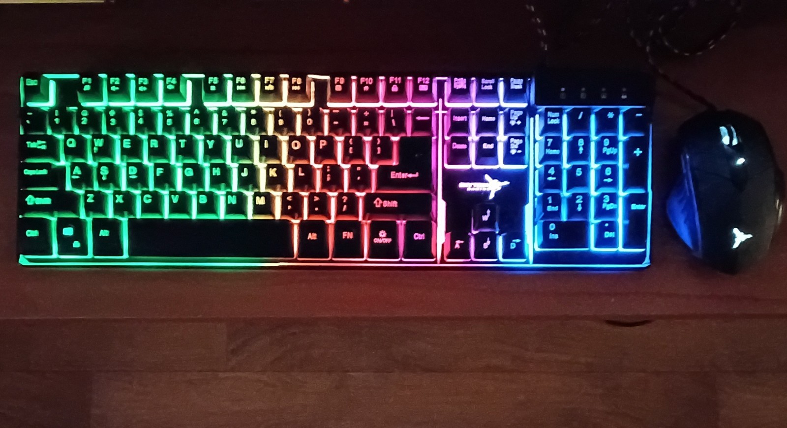 SKYTECH Rainbow Backlit RGB Wired Gaming K-1000 Keyboard & M-1000 Mouse Combo