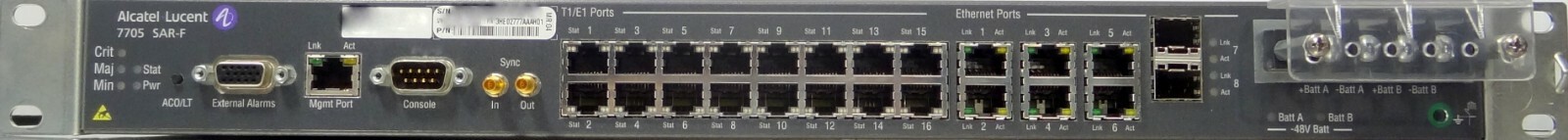 ALCATEL LUCENT 3HE02777AAAH01 RACK MOUNTED CHASSIS 7705 SAR-F T1/E1 16 PORT