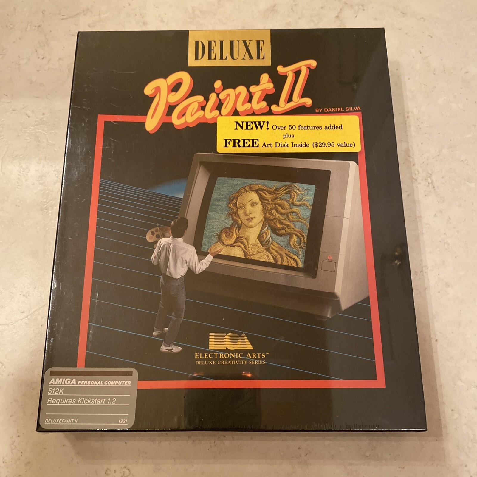 Amiga Deluxe Paint II Brand New Factory Sealed Nib Unopened RARE EA Daniel Silva