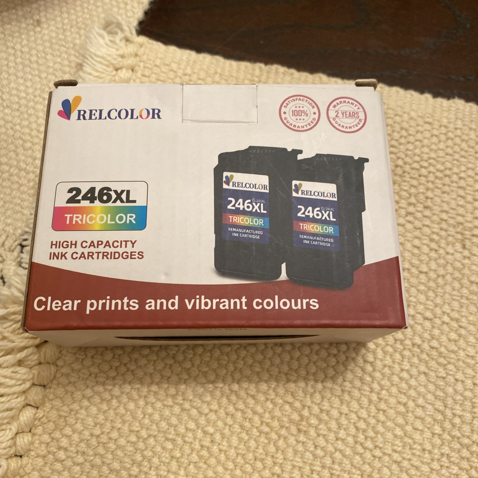 Relcolor 246XL TRI-Color Ink 2 Cartridge New Sealed Double Pack of Cartridges 