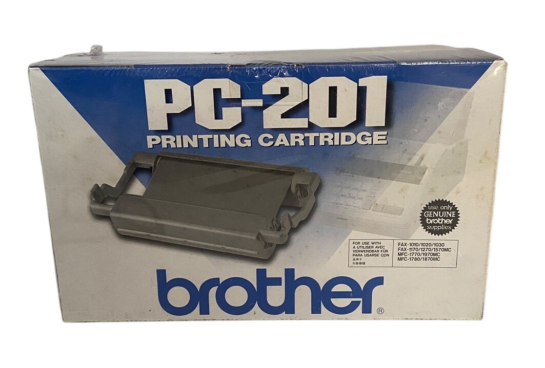 2 Pack Genuine Brother PC-201 2PK Black Fax Print Cartridge Standard