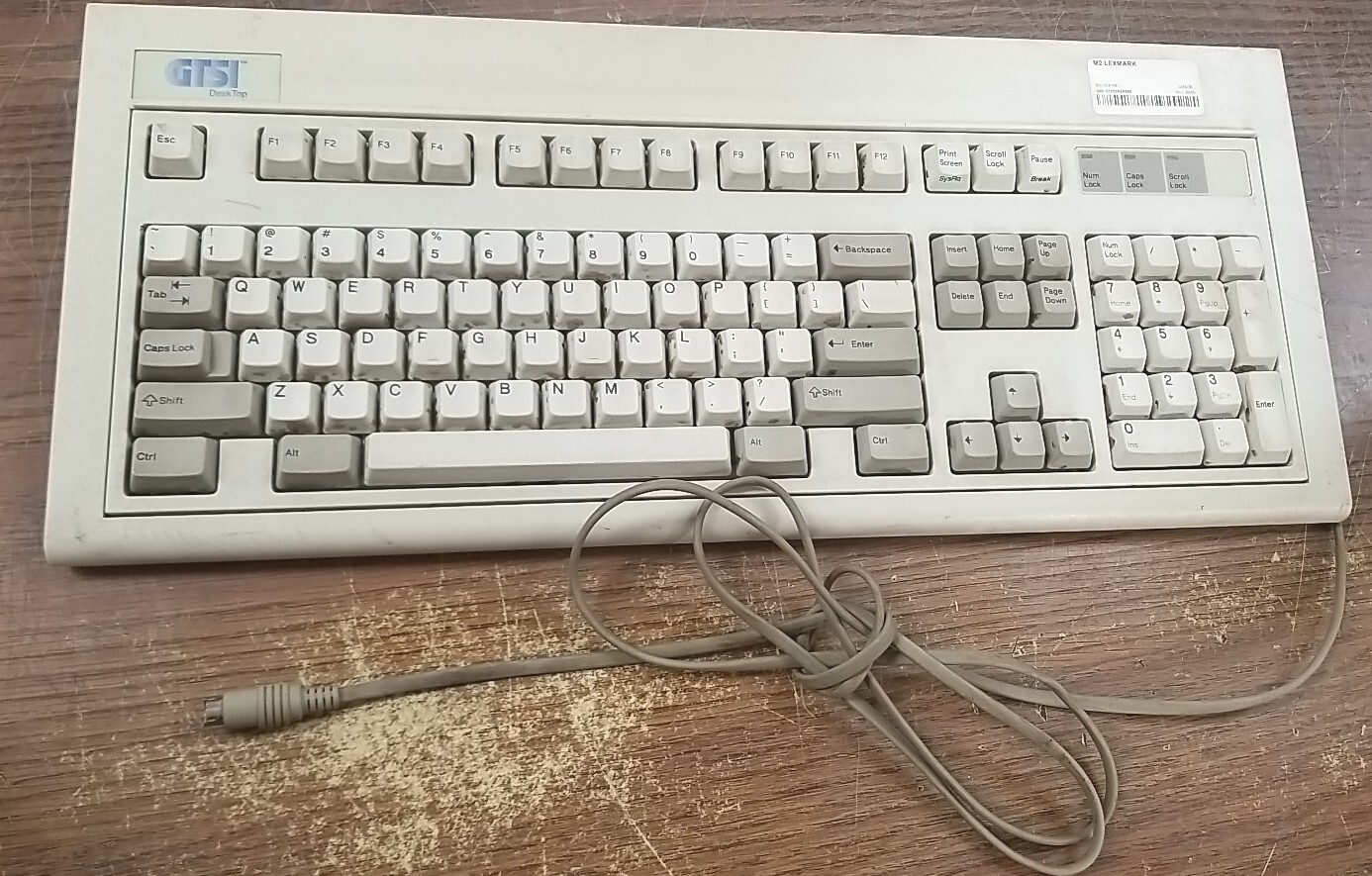 VINTAGE 1993 DESKTOP Lexmark Model M2 A1 71G6120 Computer Keyboard