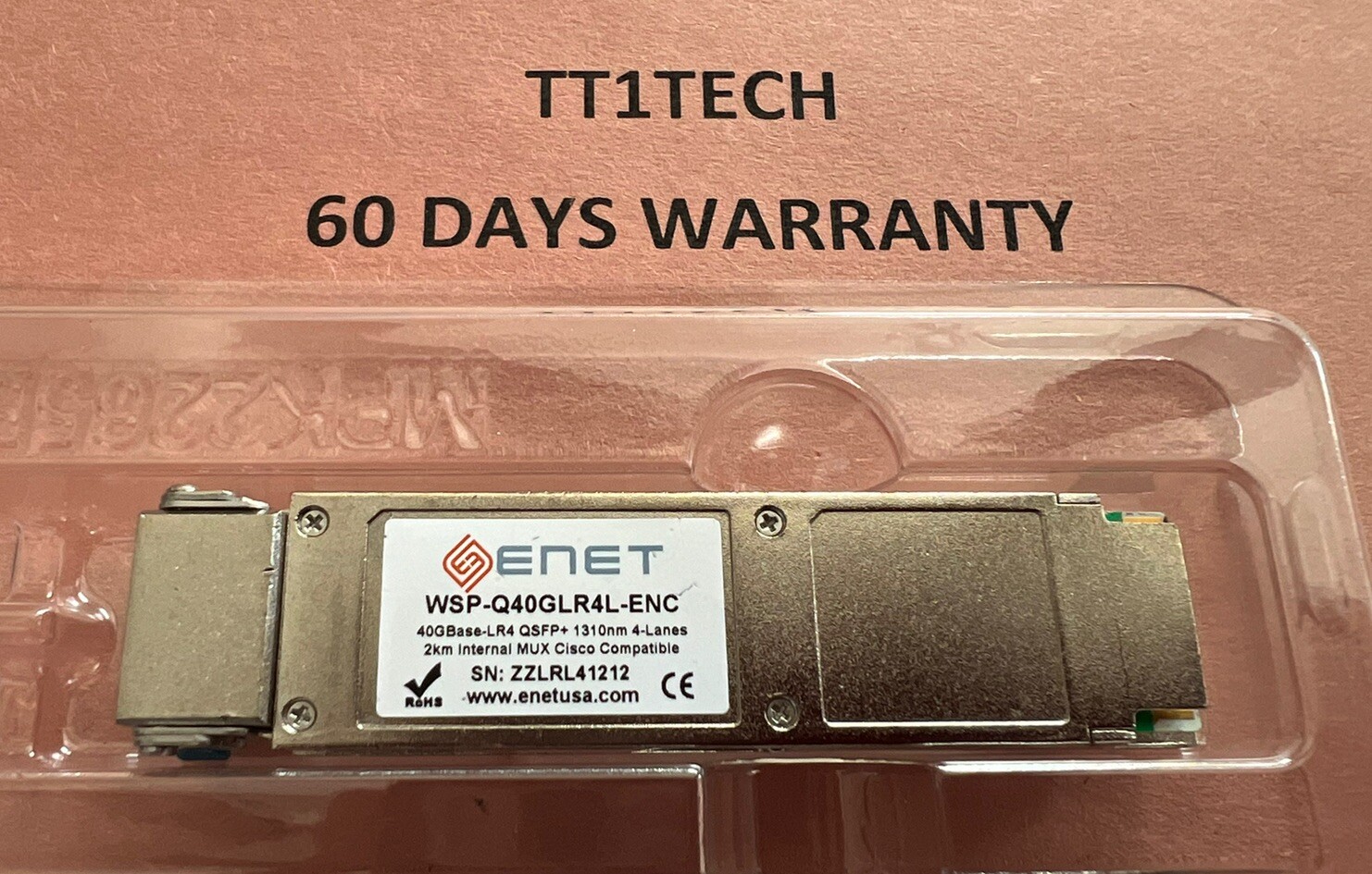 10x For Cisco WSP-Q40GLR4L 10-3063-01 40GBASE-LR4-Lite 1310nm optic