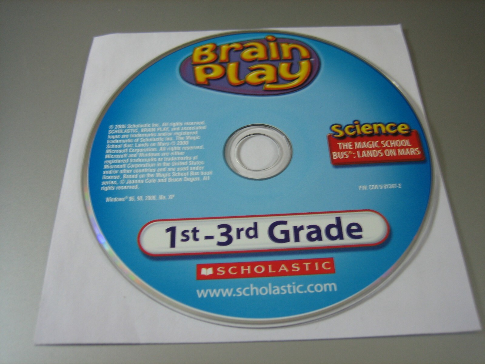 Brain Play 1st-3rd Grade - Magic School Bus Lands on Mars (PC, 2005) - Disc Only